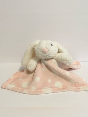 Jesse Lulu Bunny Lovey Pink Polka Dot Security Blanket Girl Baby Soft Plush Toy